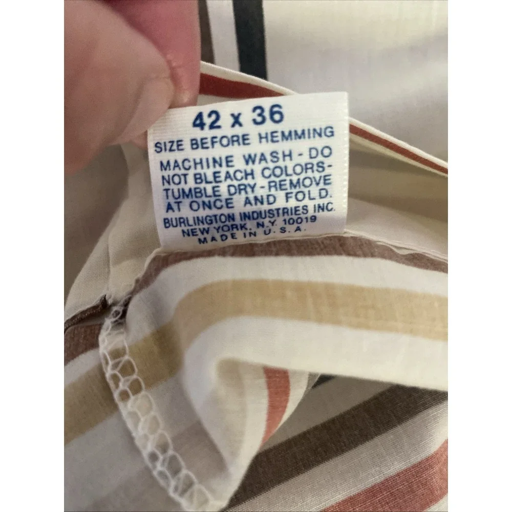 Vintage 1970's Vera Neumann Striped Square Standard Set of Pillowcases MCM